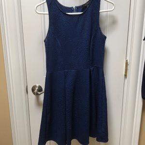 Royal blue fit and flare dress